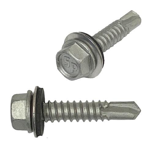 TEKSH14114SSC #14-14 X 1-1/4"HWH Sheeting, Self-Drilling Screw, w/Bonded Washer, Coated